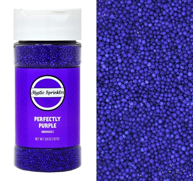 Mystic Sprinkles Solid Color Nonpareils 3.8oz Bottle (Perfectly Purple)