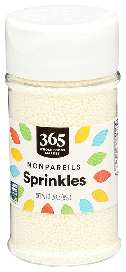 365 by Whole Foods Market, White Nonpareils Sprinkles, 3.15 Ounce (Pack of 2)
