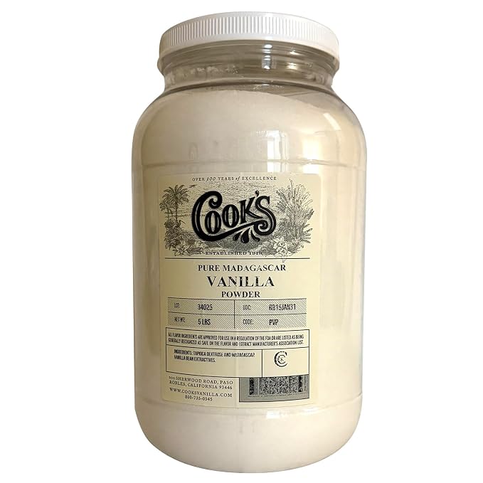 Cook’s, Vanilla Powder, World’s Finest Gourmet Fresh Premium Vanilla, 5 lb (80 Ounce)