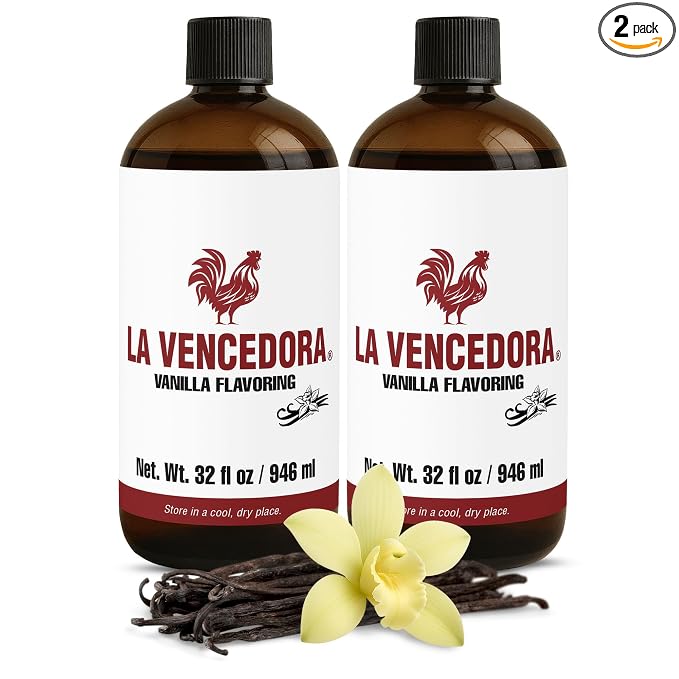 La Vencedora Mexican Vanilla – Large 32oz Bottles (Pack of 2) – Traditional Vanilla Flavoring for Baking, Cooking & Desserts – Made in Mexico