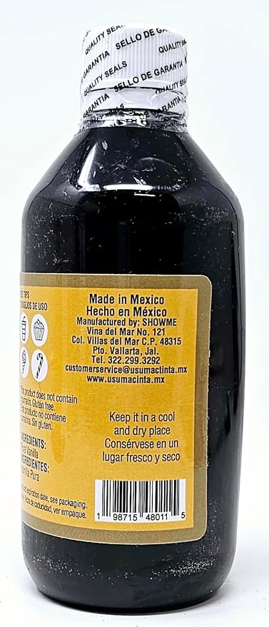 Usumacinta Pure Mexican Vanilla Amber, 8.4oz, Made in Mexico