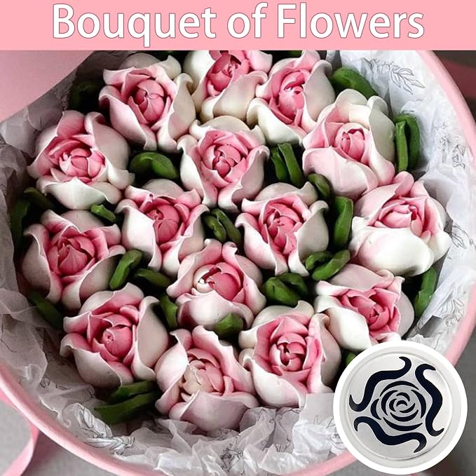 6Pack Extra Large Flower Russian Piping Tips Set, Stainless Steel Rose Tulip Icing Tips For Cake Decorating, Floral Piping Tips Flower Bouquet For Cookies Desserts Baking Tool(XXL,6A)
