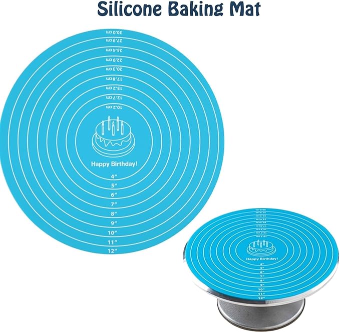 12 Inch Aluminium Alloy Revolving Cake Stand, Rotating Cake Turntable for Cake, Cupcake Decorating Supplies
