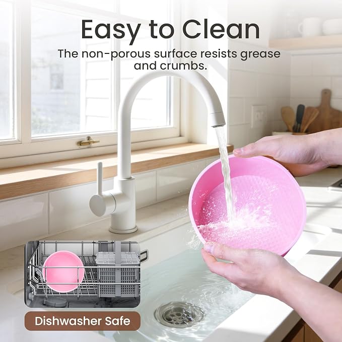 6 Inch Silicone Round Cake Pan, 2 Pcs Silicone Cake Pans, Nonstick Baking Mold BPA Free Dishwasher Safe, Great for Layer Cake, Cheese Cake, Chocolate Cake