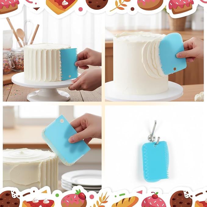 Piping Bags and Tips, Cake Decorating Supplies with 2 Reusable Piping Bags, 24 Icing Tips, 2 Couplers, 3 Scrapers 2Silicone Rings Pipings Bag and Tip Set Baking Tools for Cookie Icing