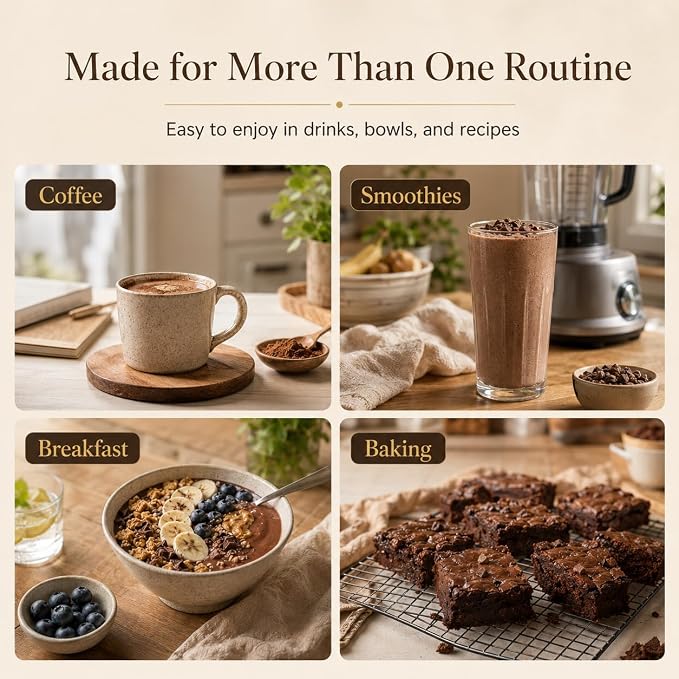 High Flavanol Cocoa Powder, 1200mg Cocoa Flavanols & Flavonoids with 600mg Epicatechin Per Serving, Non-Alkalized Cocoa, Zero Sugar, Vegan, Non-GMO, Gluten-Free, 200g