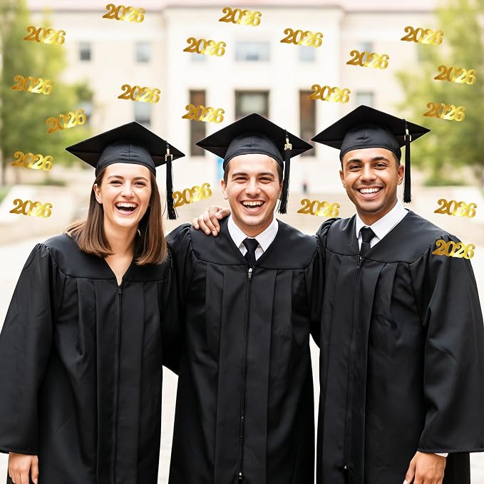 Graduation Confetti 2026, Congrats Grad Confetti Class of 2026, 60g Gold Glitter Graduation Table Scatter Centerpiece for Graduation Party Decorations Senior High School Celebration Party Supplies