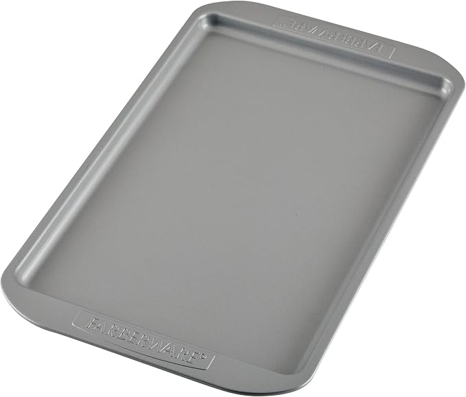 Farberware Nonstick Bakeware 3-Piece Cookie Pan Set, Baking Sheet Set, Gray