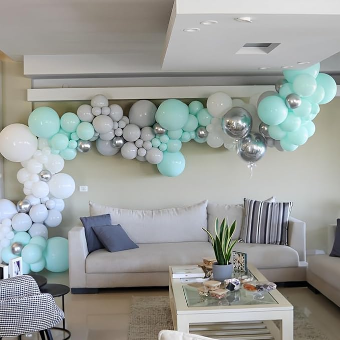 Voircoloria 110pcs Mint Green Balloons 12inch Pastel Green Latex Party Balloons for Baby Shower,Graduation, Wedding, Birthday, New Year, Anniversary Party Decorations