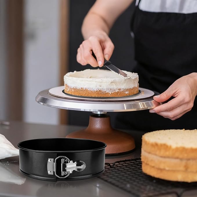 LELE LIFE 2 Pack 9in/22.5cm Springform Pan, Nonstick with Removable Bottom, Leakproof Cheesecake Pan Round Cake Pie Mold for Baking