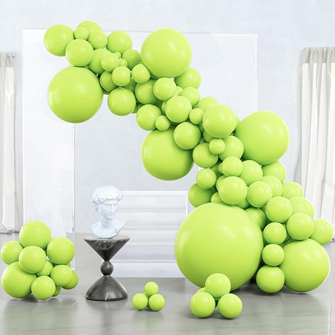 PartyWoo Lime Green Balloons 127 pcs Different Sizes of 36 18 12 10 5 Inch Neon Yellowish Light Green Latex Balloon Arch Kit Garland for Graduation Halloween Summer Birthday Party Decorations Green-Y6