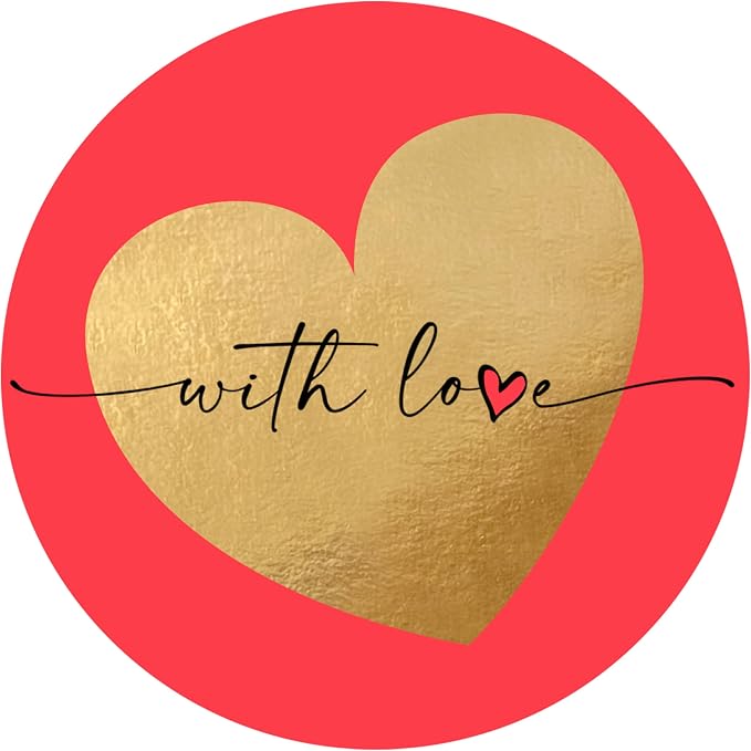 easykart labels 1500 with Love Stickers with Gold Foiling, 1.5 Inch Size Best Suitable for Anniversary, Birthday's, Valentine's Day Gifting, Decoration,Theme Parties .…