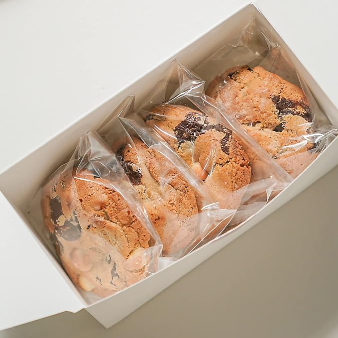 Morepack Cookie Bags for Gift Giving, 6x6 Inches 200Pieces Clear Self Sealing Resealable Cellophane Bags