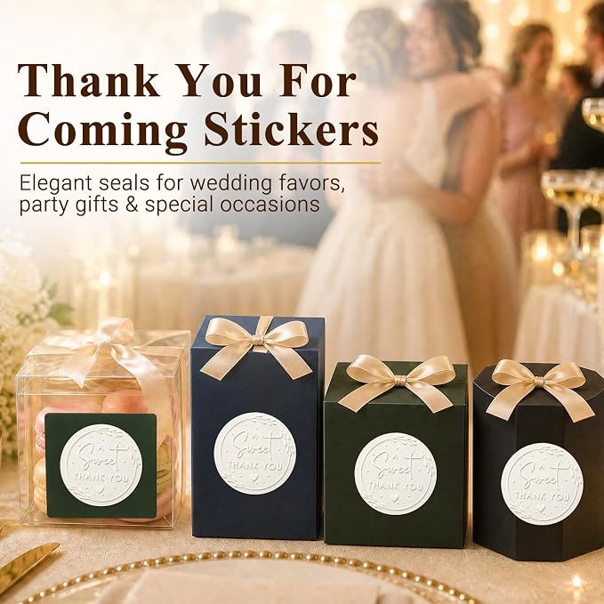 A Sweet Thank You Stickers, White Paper Foil Favor Labels for Wedding, Baby Shower, Dessert Table, Small Business Packaging, Bakery Gift Wrapping & Party Supplies,100PCS 1.6 Inch