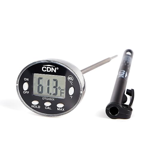 CDN Waterproof Digital Thermometer Long 4.75" Stem, NSF Certified, Ideal for for Bread Baking, Cooking, Brewing - DTQ450X