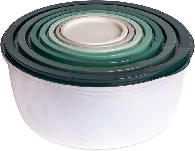 Core Kitchen 14 Piece Round Nested Food Storage Bowl Set - Sage Ombre
