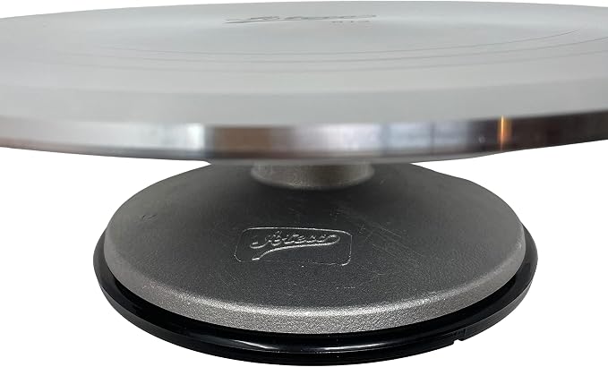 Ateco Revolving Cake Decorating Stand, Aluminum Turntable and Base with Non-Slip Pad, 12-Inch Round