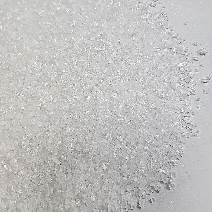 HeDeon&Rles Edible White Sanding Sugar Crystals for Baking 120g/4.23oz Sparkling Sugar Crystals Cake Cupcake Pancake Ice Cream Top Birthday Wedding Easter Halloween ChristmasCake Decoration