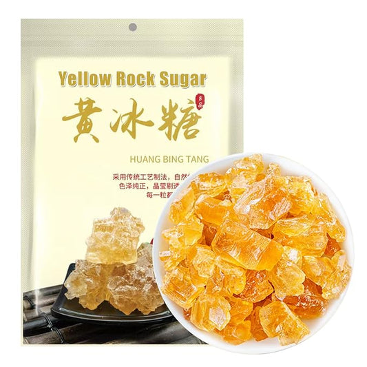 Natural Crystal Rock Sugar 14.1oz, 100% Natural Cane Sugar Crystals,Chinese Rock Sugar for Pho, Bubble Tea, Baking & Asian Desserts