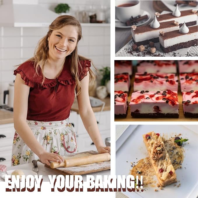 Springform Pan Set, 9.5/10/11Inch Square cake pans, Nonstick Bakeware Springform, Leakproof Cake Pans with Removable Bottom for Baking, Cheesecake Pan (Square, 9.5/10/11 inch)