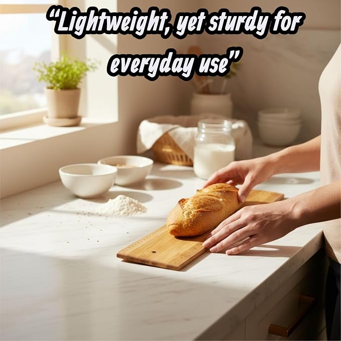 Baguette Transfer Peel by Paz Fumis Design - Baguette Flipping Board -18 inch - French Bread Baking - Bread Peel. Design and Quality by Paz Fumis