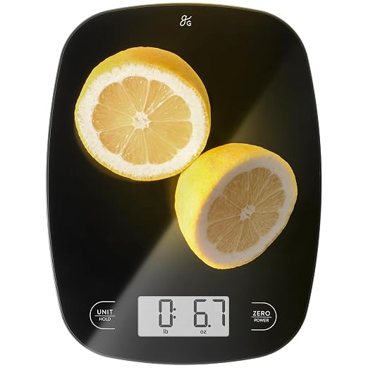 Greater Goods Food Scale – Digital Kitchen Scale, 1g Precision, Easy-Tare & Quick Conversion, Slim Compact Design, Durable & Portable | Ideal for Cooking, Baking & Meal Prep (Glass, Black)
