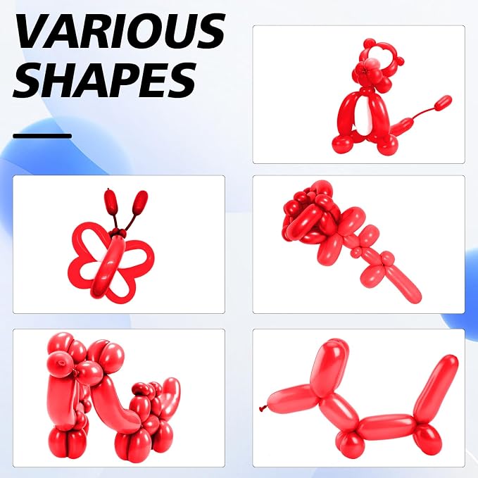 ZNHIS 260 Balloons, 100pcs Long Balloons, Red 260 Balloons, Long Balloons for Balloon Arch, Balloon Animals Kit, Balloons for Balloon Animals, Long Balloons Twisting Balloons
