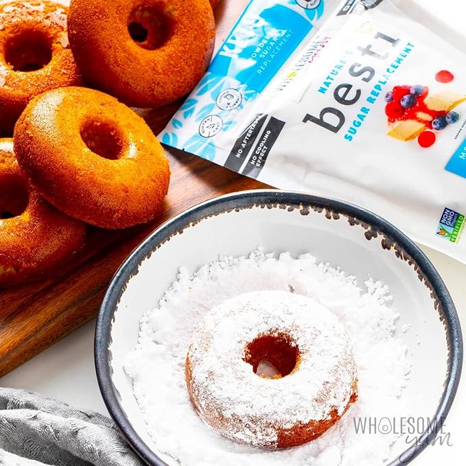 Wholesome Yum Besti Natural Powdered Sugar Substitute - Keto Confectioners Monk Fruit Sweetener Blend With Allulose (No Erythritol) - Non GMO, Zero Carb, Zero Calorie, No Aftertaste (12 oz)