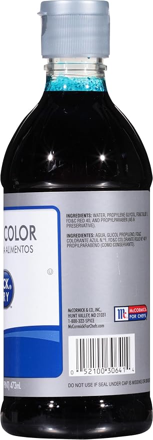 McCormick Culinary Blue Food Coloring, 16 fl oz - One 16 Fluid Ounce Bottle of Blue Food Coloring Liquid to Add Color to Cakes, Cookies, Icings and Fillings