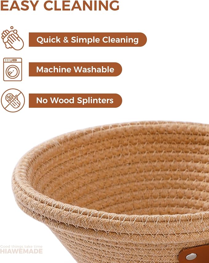 Banneton Bread Proofing Basket, Natural Cotton Rope Bread Baskets with Reusable Liners & Dust Covers, Artisan Sourdough Bread Baking Supplies, 9'' Round & 10" Oval