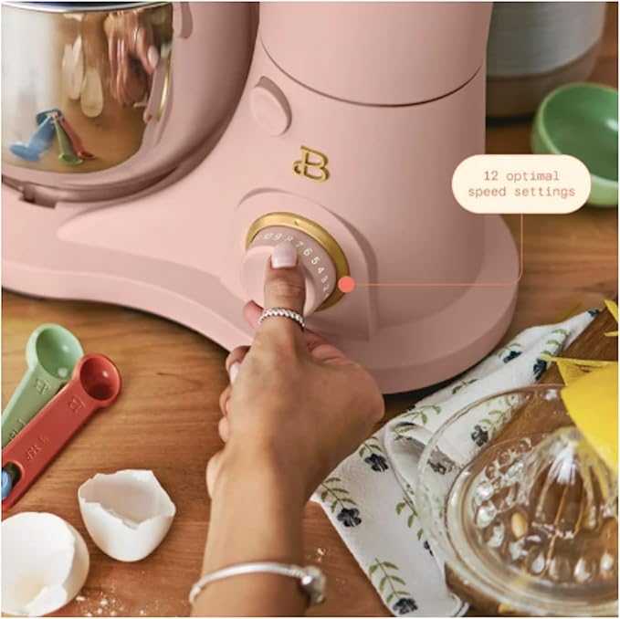 3.5 Qt Stand Mixer, with Flat Beater, Dough Hook, Whisk (Pink)