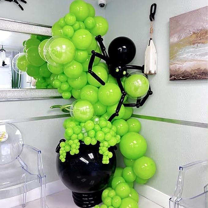 120pcs Lime Green Balloons, 18 12 10 5 inch Lime Green Balloons Different Sizes Balloon Arch for Dinosaur Baby Shower Birthday Party Decorations