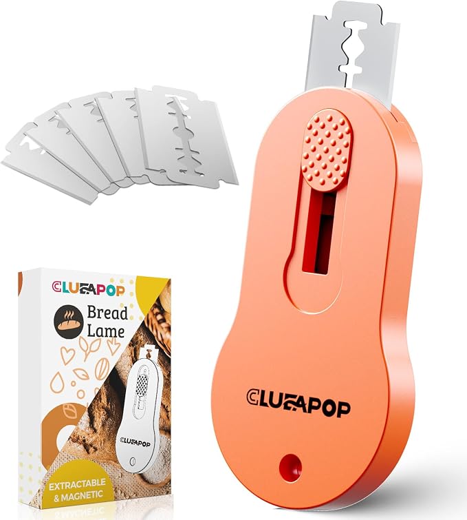 Magnetic Bread Lame Dough Scoring Tool - Sourdough Lame Scoring Tool, Bread Dough Cutter Slashing Razor Tool,Cutting Bread Scoring Tool for Sourdough Bread Baking - Patterns booklet & 5 Blades