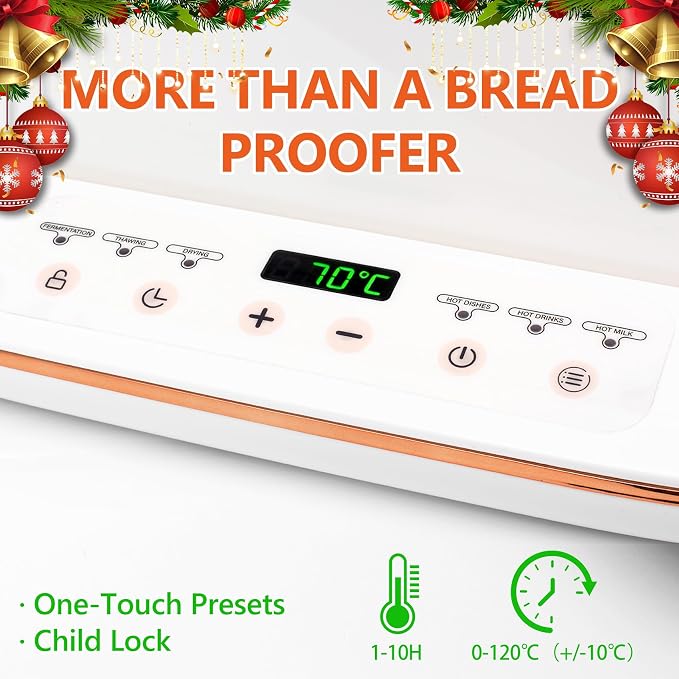 2-in-1 Slow Cooker & Bread Proofer Box with Digital Touchscreen, Professional Dough Proofer with Precise Temp Control (0-120°C) & Humidity Function for Baking, Melting Chocolate, Yogurt Making