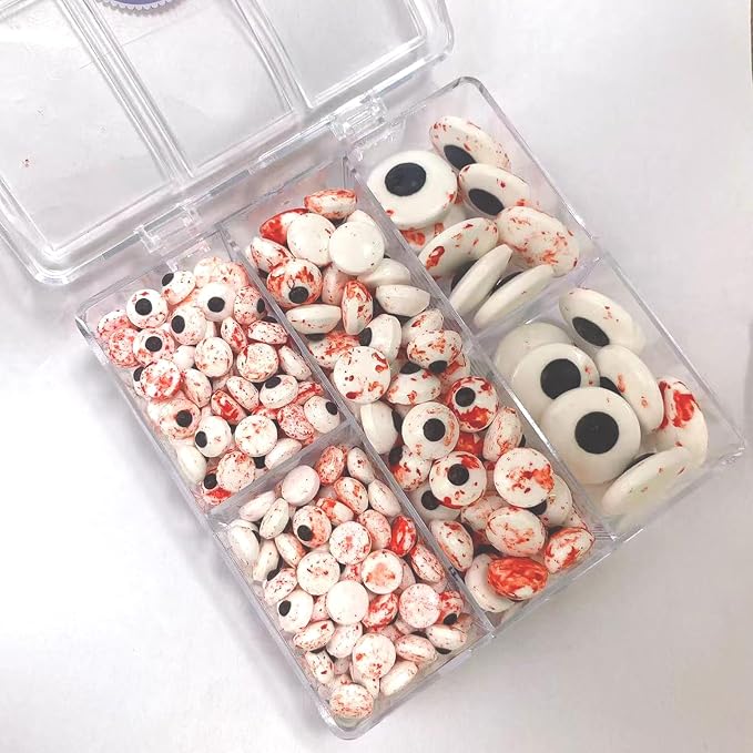 Sentovac Candy Eyeballs Bloody Red Eyes Edible Sugar Sprinkles Cookie Cake Cupcake Toppers Decorations Small Candy Eyes for Christmas Halloween Easter Cake Decorations Supplies