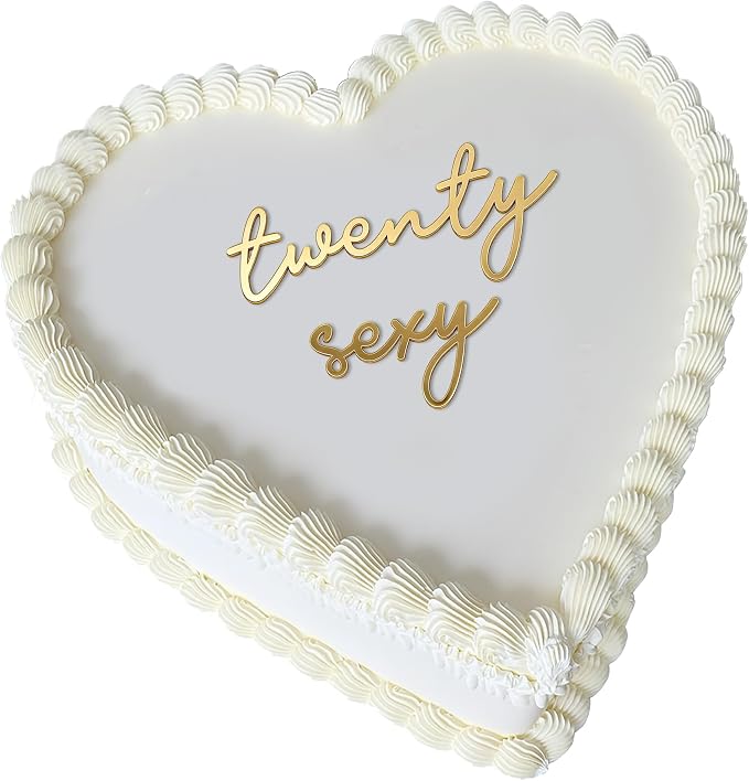 Twenty Sexy Cake Topper – Gold Acrylic 26th Birthday Cake Decoration, Funny Twenty Six Cake Sign, Reusable Cake Topper for Men & Women Party Supplies (twenty sexy)