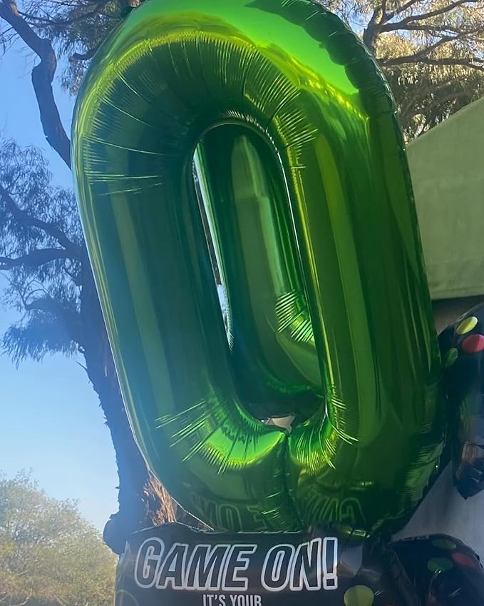 Dark Green Number 0 Balloon 40 Inch, 0 Balloon Number for 10th 20th 30th 40th 50th 60th Birthday Decorations, Dark Green Party Supplies