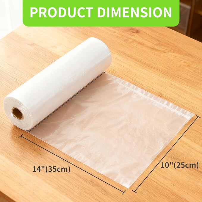 Food Storage Bags, 10" X 14" Plastic Produce Bag, Clear Plastic Bag for Food, Fruit, Meat, Vegetable, Refrigerator Storage, Kitchen, 800 Bags, 2 Rolls