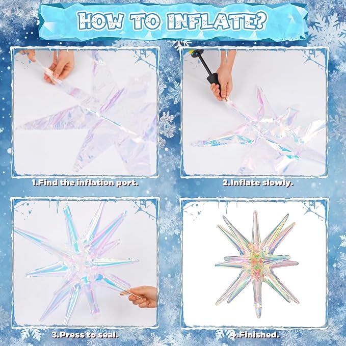 Purple Blue Balloon Garland 135pcs, Pearl Light Purple Blue White Silver Snowflake Balloon Arch with Foil Snow Iridescent Star Balloons for Winter Wonderland Baby Shower Birthday Christmas Party Decor
