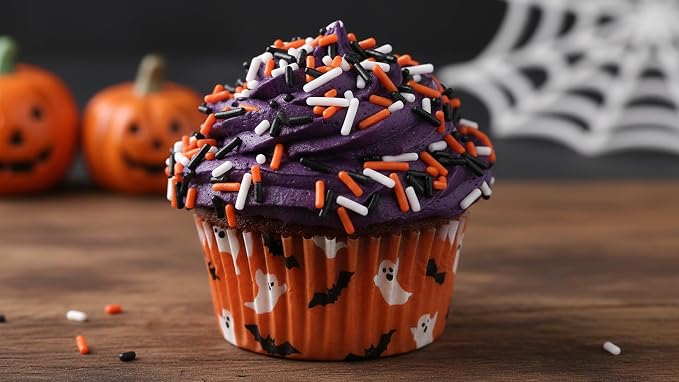 NCS Cincinnati Game Day Orange, Black & White Jimmies Edible Sprinkles – Cupcake, Cake & Cookie Decorations, 7 oz