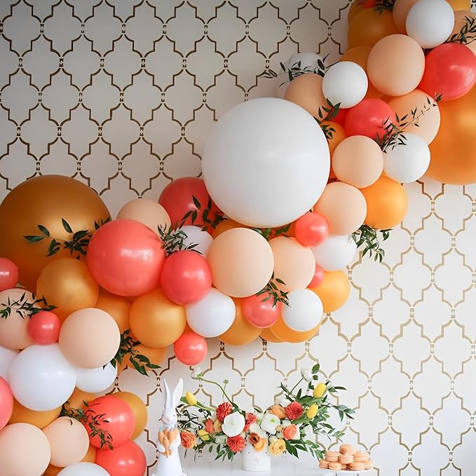Voircoloria 105pcs Orange Balloons 12inch Party Latex Balloons for Boys Girls Birthday Baby Shower Gender Reveal Wedding Sunflower Party Decorations