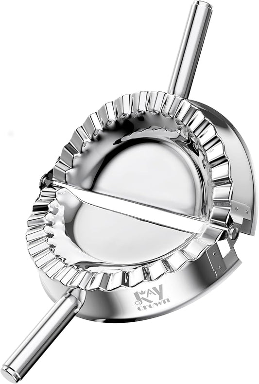 KAYCROWN 6 Inch Empanada Press, Stainless Steel Dumpling Maker Dough Cutter Dumpling Mold for Empanada, Dumpling, Ravioli, Pierogi, Turnovers, Calzone (XL: 6 inch)