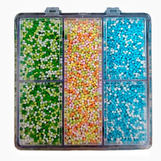 HeDeon&Rles 2mm Edible Colorful Pearls Sprinkles for Baking Caketopper Valentines St. Patrick's Day Easter Sprinkles Cake Decoration Birthday Wedding Caketopper