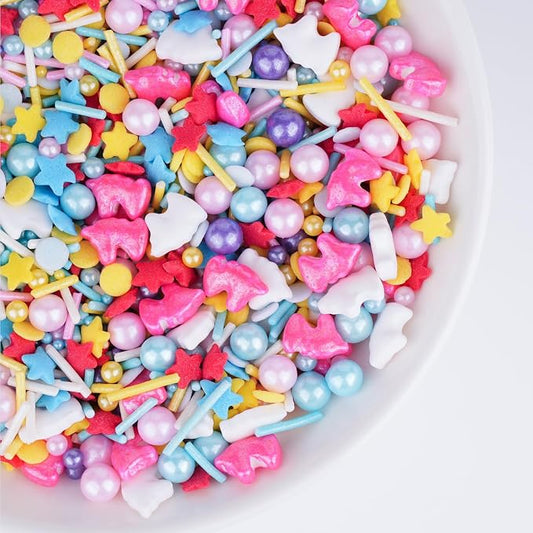 Unicorn Sprinkles for Cake Decorating Edible Blue Pink Pearls Sugar Sprinkles Mix for Baking, Cookies Cupcake and Cake Topper Ice Cream 4.6 Ounces