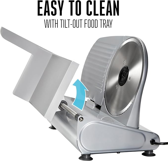 Weston Electric Meat Cutting Machine, Deli & Food Slicer, Adjustable Slice Thickness, Non-Slip Suction Feet, Removable 9” Stainless Steel Blade, Easy to Clean