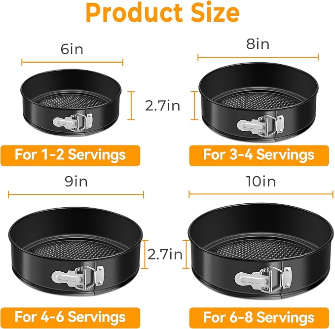 9 Inch Springform Pan, Nonstick Leakproof Cheesecake Pan for Baking, with Removable Bottom, Easy Release & Cleanup