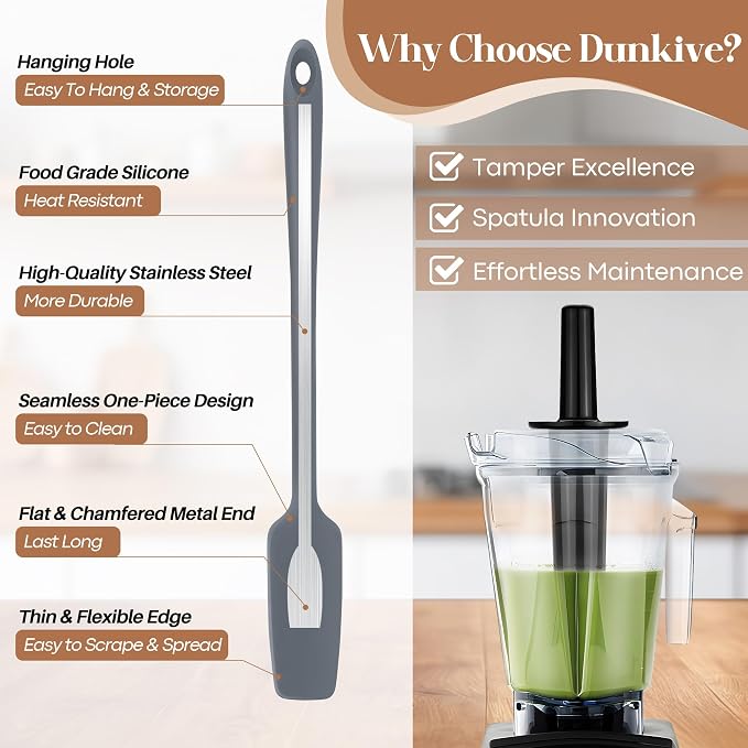 Mini Replacement Blender Tool Compatible with 32oz 48oz Containers, Durable Small Plunger Tamper & Silicone Blender Spatula Replacement for E310