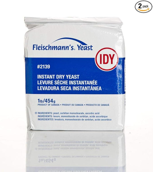 Fleischmann's Instant Dry Yeast Vacuum Pack (1 Lb) (Package may vary) - Set of 2