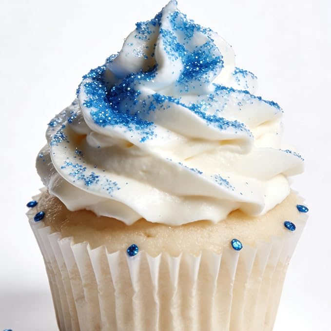 Edible Blue Sanding Sugar Sprinkles 142g/ 5.01oz Sparkling Blue Sugar Crystals for cake decorating for Cakes, Cookies, Cupcakes, Ice Cream Topping and Rimming Sugar