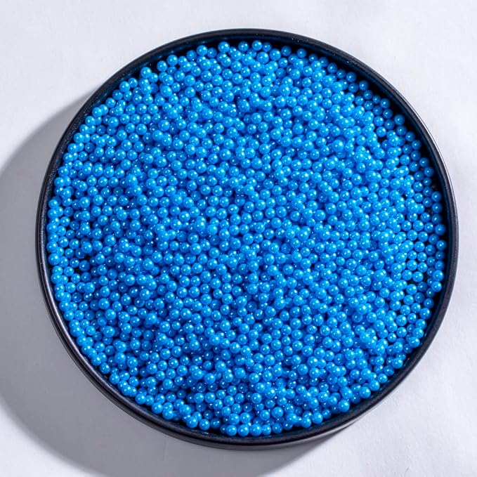 Christmas Dark Blue Sprinkles Edible Pearls 130g 4.6OZ,Cake sprinkles,Cookie sprinkles,Sugar Pearl, Edible Candy Pearls for Cake Cupcake Decorationg (4mm-Shenblue)
